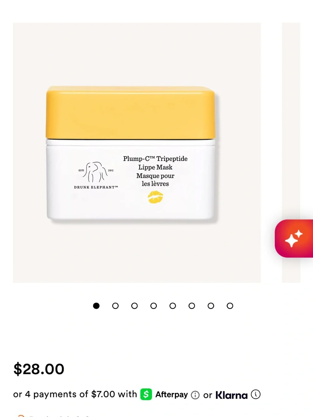 Drunk Elephant Plump-C™ Tripeptide Lippe Mask, NEW in box